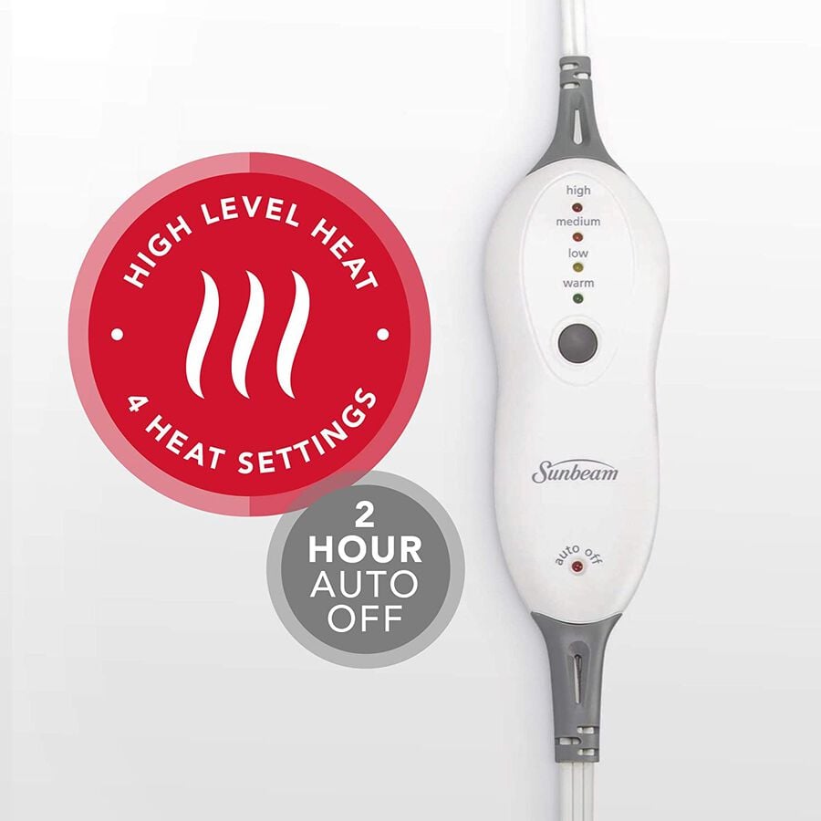 FSA Eligible Sunbeam Heated Back Wrap, Gray, 4 Heat Settings FSA Store